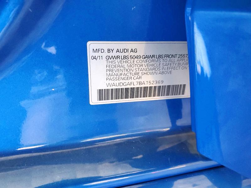 58033666 :رقم المزاد ، WAUDGAFL7BA152369 vin ، 2011 Audi S4 مزاد بيع