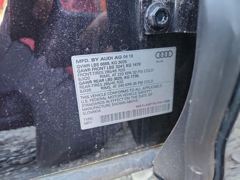 Продаж на аукціоні авто 2018 Audi Q7, vin: WA1LAAF79JD041686, номер лоту: 55497916