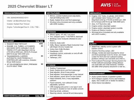 Продаж на аукціоні авто 2025 Chevrolet Blazer, vin: 3GNKBHR45SS215741, номер лоту: 57351846