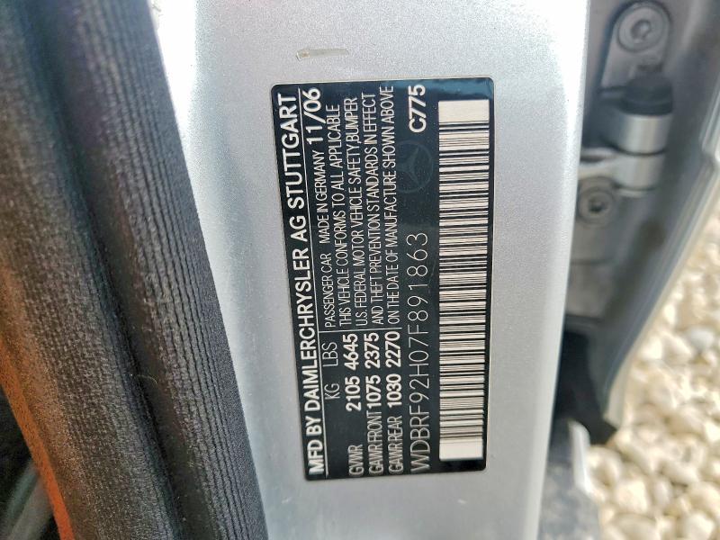 2007 Mercedes-benz C მანქანა იყიდება აუქციონზე, vin: WDBRF92H07F891863, აუქციონის ნომერი: 55099416