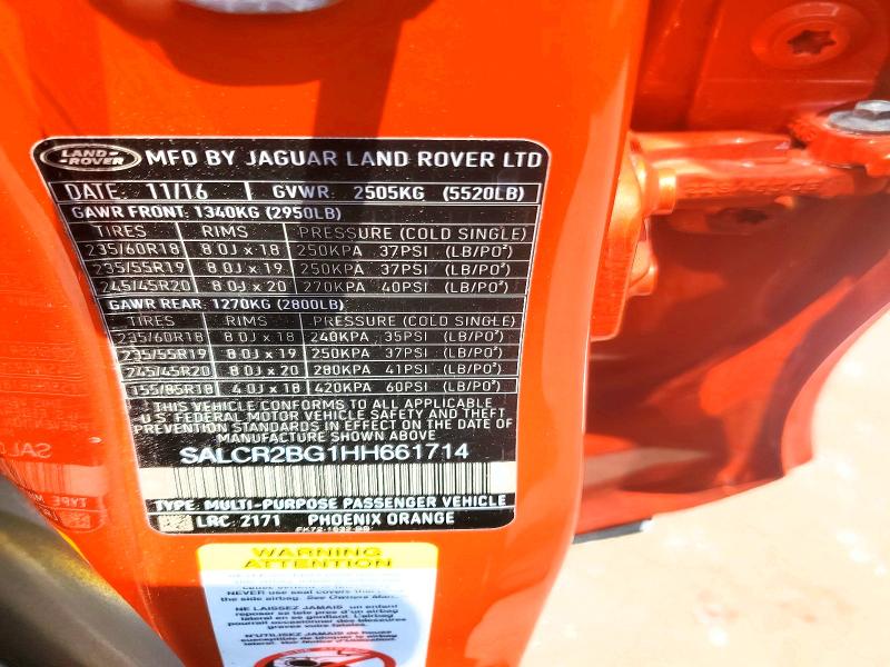Продажа на аукционе авто 2017 Land Rover Discovery Sport, vin: SALCR2BG1HH661714, номер лота: 55960996