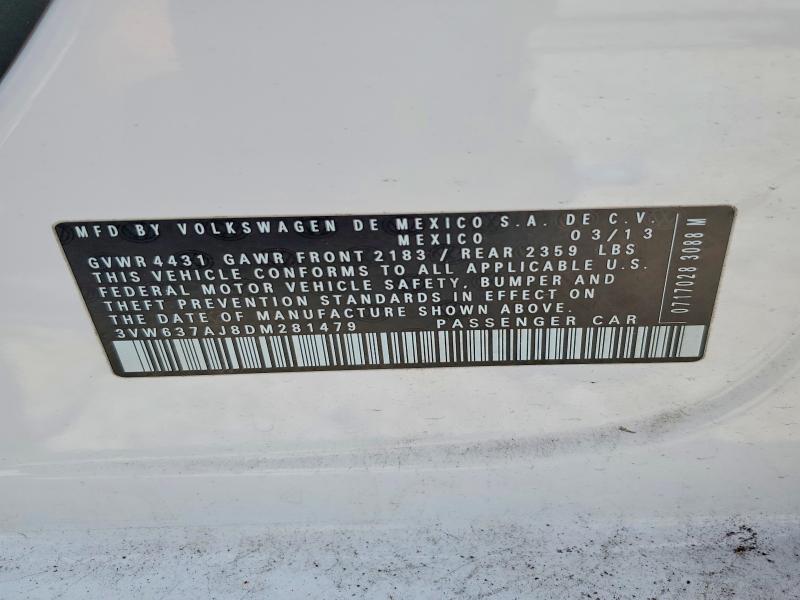 Продаж на аукціоні авто 2013 Volkswagen Jetta, vin: 3VW637AJ8DM281479, номер лоту: 57009046