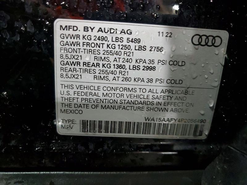 Aukcja sprzedaży 2023 Audi Q5, vin: WA15AAFY4P2056490, numer aukcji: 55700216
