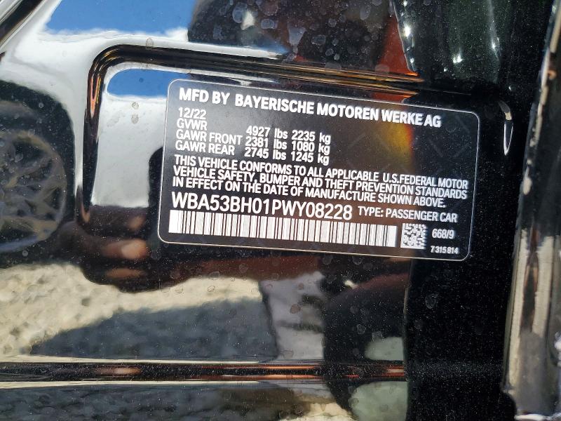 Auction sale of the 2023 Bmw 530, vin: WBA53BH01PWY08228, lot number: 56368886