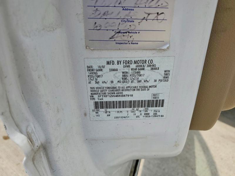 55761996 :رقم المزاد ، 1FTRF12W48KB87918 vin ، 2008 Ford F150 مزاد بيع