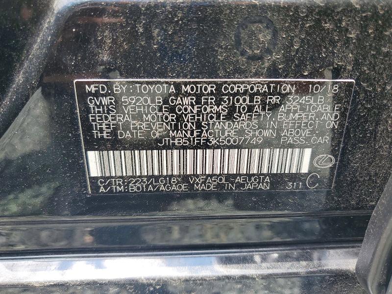 Продажа на аукционе авто 2019 Lexus Ls 500, vin: JTHB51FF3K5007749, номер лота: 55151376