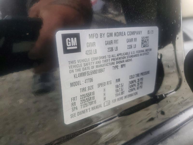 57491996 :رقم المزاد ، KL4MMFSL6NB018847 vin ، 2022 Buick Encore Gx مزاد بيع