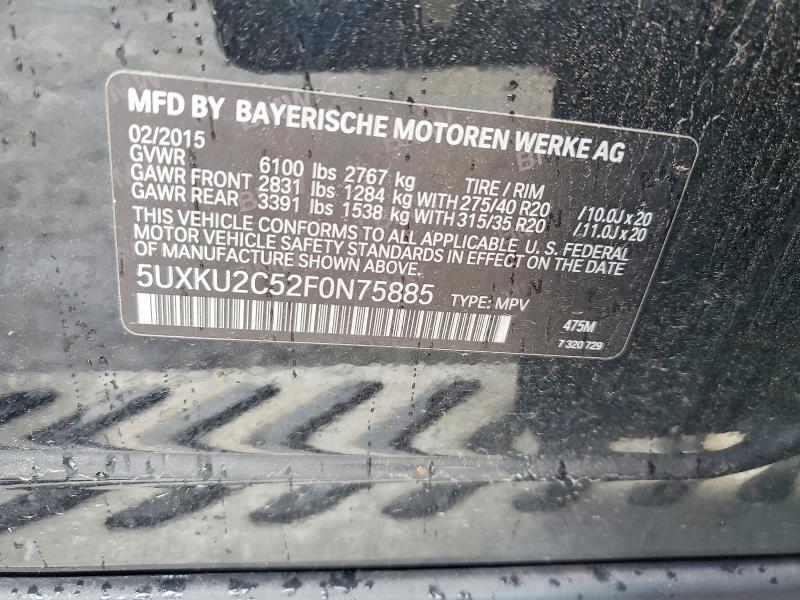 Продажа на аукционе авто 2015 Bmw X6, vin: 5UXKU2C52F0N75885, номер лота: 57387646