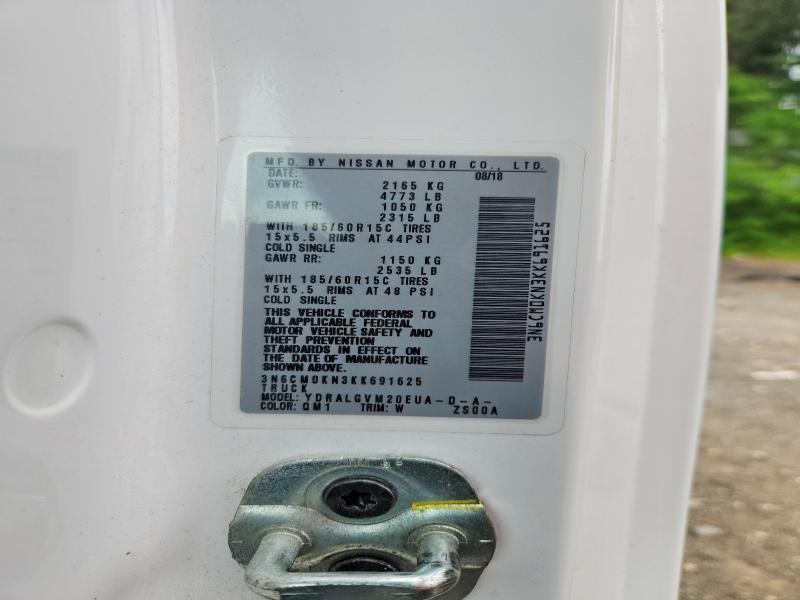Aukcja sprzedaży 2019 Nissan Nv200, vin: 3N6CM0KN3KK691625, numer aukcji: 56543906