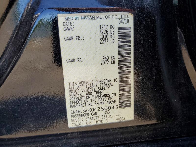 Продажа на аукционе авто 2018 Nissan Altima, vin: 1N4AL3AP0JC250045, номер лота: 55402166