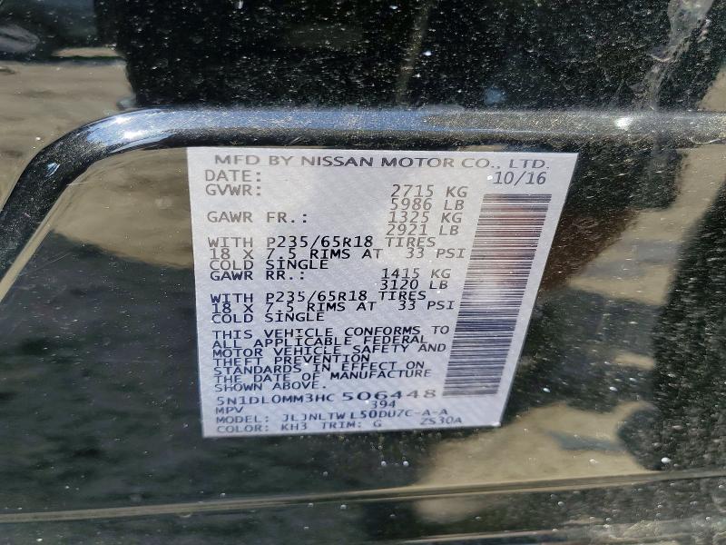 2017 Infiniti Qx60 მანქანა იყიდება აუქციონზე, vin: 5N1DL0MM3HC506448, აუქციონის ნომერი: 57733646