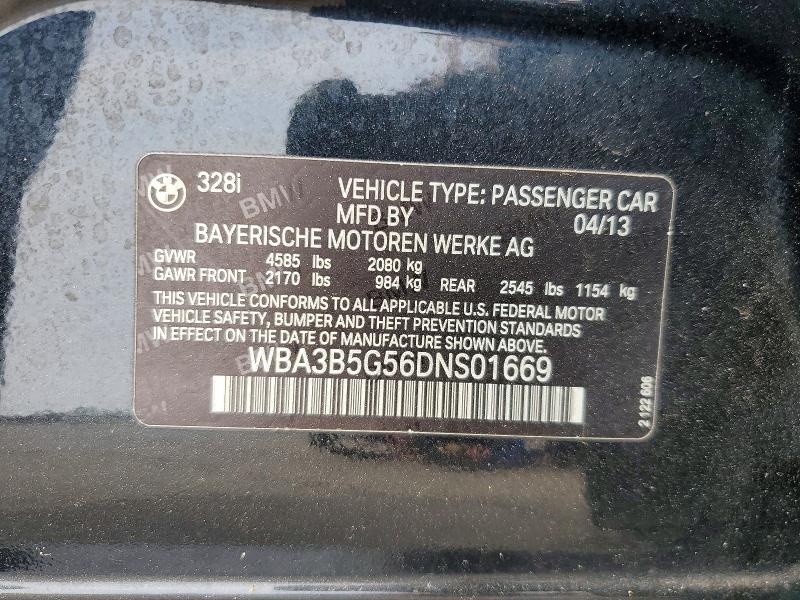 Продажа на аукционе авто 2013 Bmw 328, vin: WBA3B5G56DNS01669, номер лота: 58959936