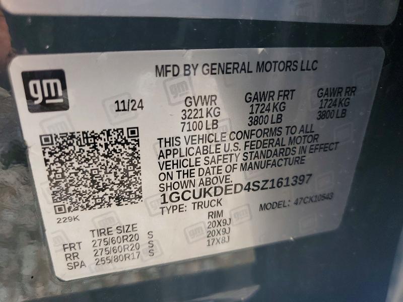 Продаж на аукціоні авто 2025 Chevrolet Silverado, vin: 1GCUKDED4SZ161397, номер лоту: 54680946