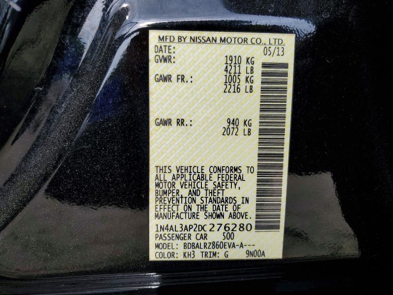 Aukcja sprzedaży 2013 Nissan Altima, vin: 1N4AL3AP2DC276280, numer aukcji: 58734606