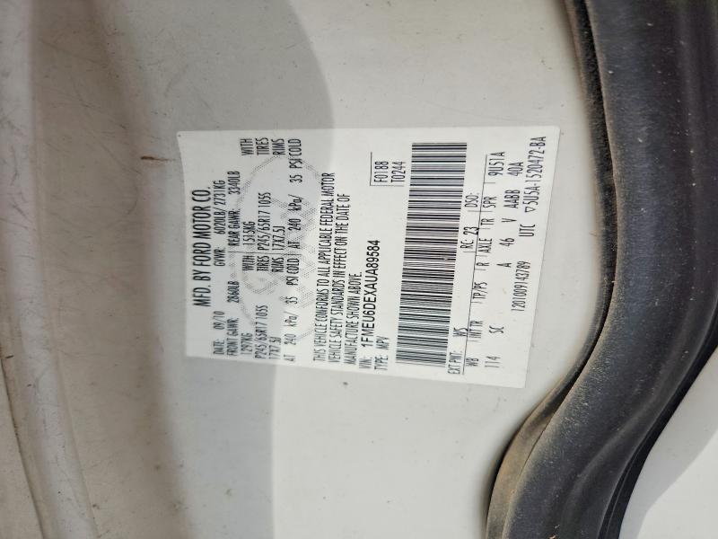 Aukcja sprzedaży 2010 Ford Explorer, vin: 1FMEU6DEXAUA89584, numer aukcji: 58200806
