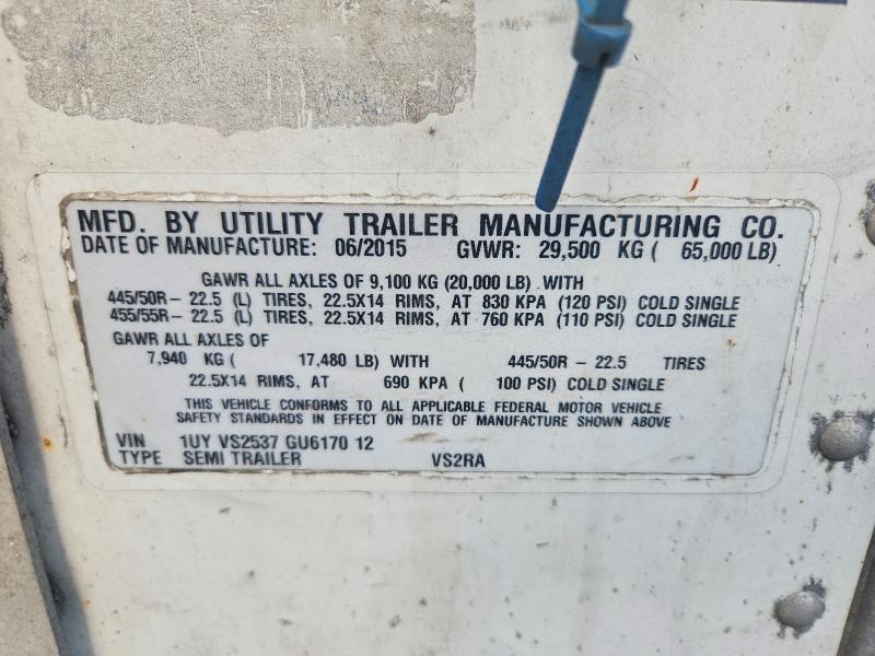 Продаж на аукціоні авто 2016 Utility 3000r - Reefer Trail, vin: 1UYVS2537GU617012, номер лоту: 56072206