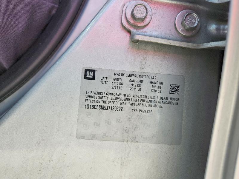 Продажа на аукционе авто 2018 Chevrolet Cruze, vin: 1G1BC5SM9J7129692, номер лота: 56057776