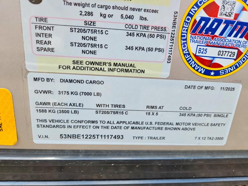 2026 Diamond Cargo Unknown მანქანა იყიდება აუქციონზე, vin: 53NBE1225T1117493, აუქციონის ნომერი: 57957616
