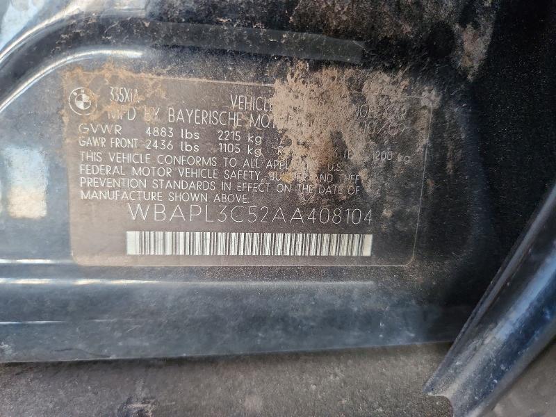 Продаж на аукціоні авто 2010 Bmw 335, vin: WBAPL3C52AA408104, номер лоту: 58058996
