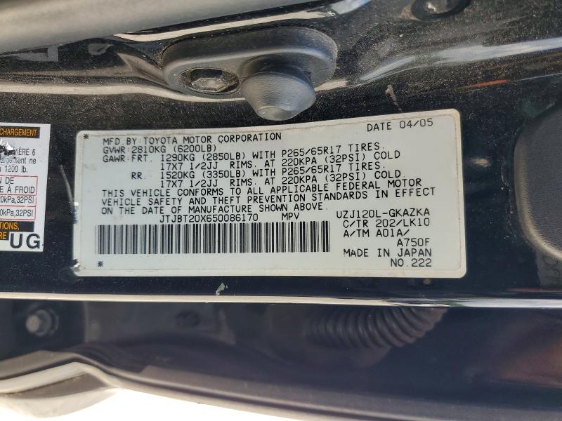 Продаж на аукціоні авто 2005 Lexus Gx, vin: JTJBT20X650086170, номер лоту: 56783806