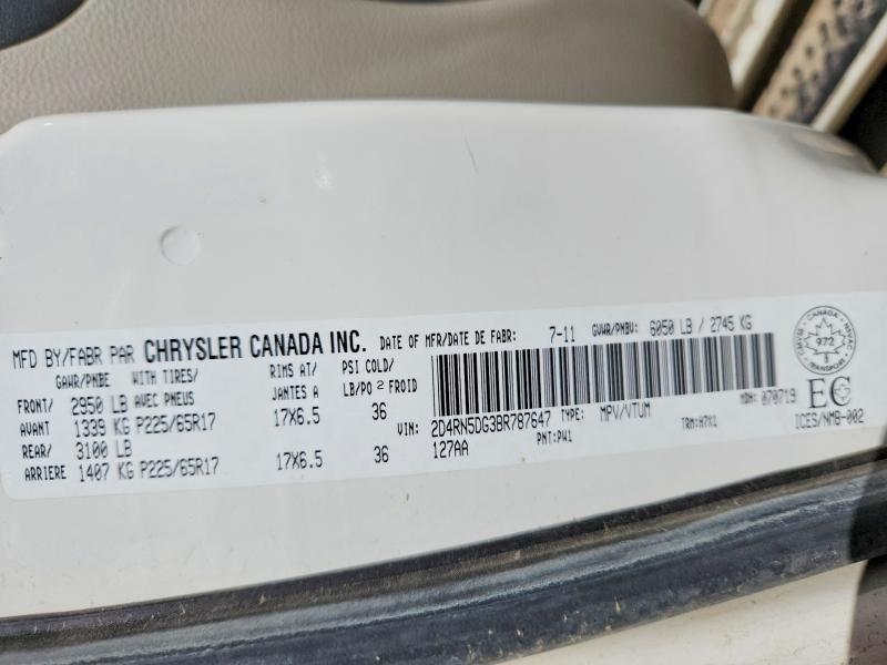 Продаж на аукціоні авто 2011 Dodge Grand Caravan, vin: 2D4RN5DG3BR787647, номер лоту: 56822696
