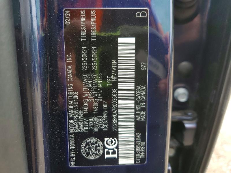 56404496 :رقم المزاد ، 2T2BBMCA7RC036698 vin ، 2024 Lexus Rx 350h مزاد بيع