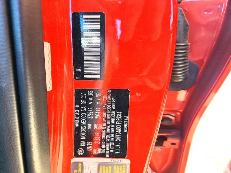 55946216 :رقم المزاد ، 3KPF34AD0LE169344 vin ، 2020 Kia Forte مزاد بيع
