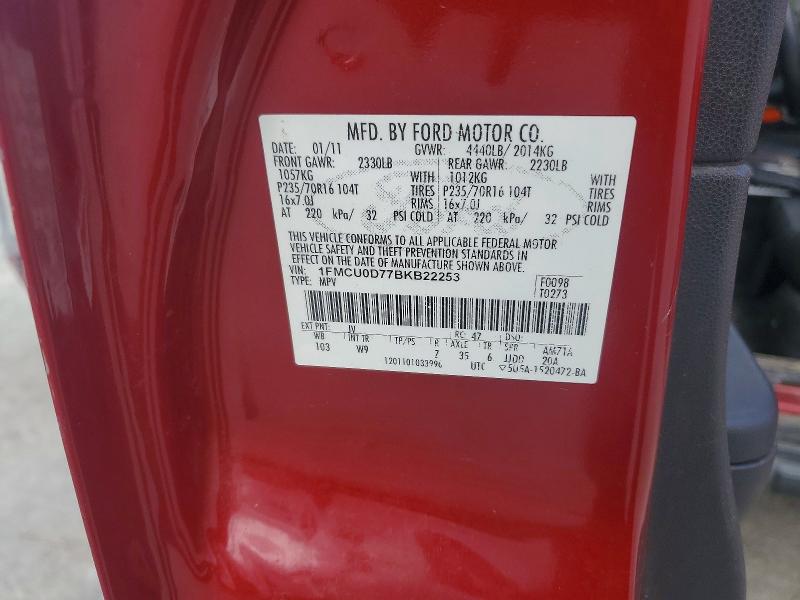Продажа на аукционе авто 2011 Ford Escape, vin: 1FMCU0D77BKB22253, номер лота: 57443416