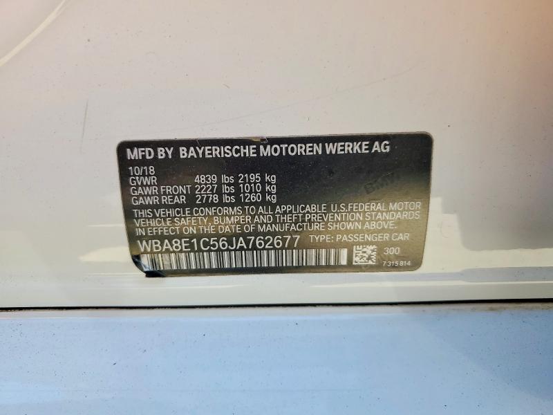 55808996 :رقم المزاد ، WBA8E1C56JA762677 vin ، 2018 Bmw 330e مزاد بيع
