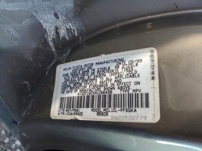 Aukcja sprzedaży 1999 Toyota Sienna, vin: 4T3ZF13CXXU166498, numer aukcji: 58583966