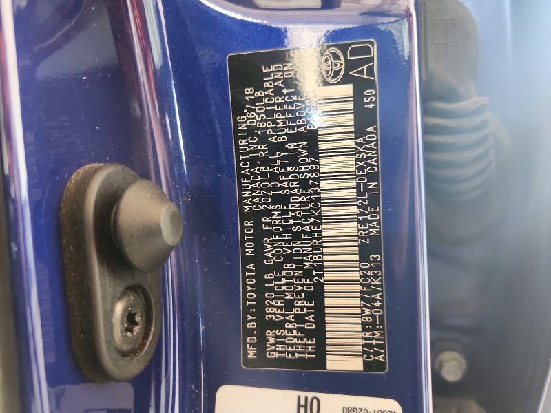 2019 Toyota Corolla მანქანა იყიდება აუქციონზე, vin: 2T1BURHE7KC137897, აუქციონის ნომერი: 56931416