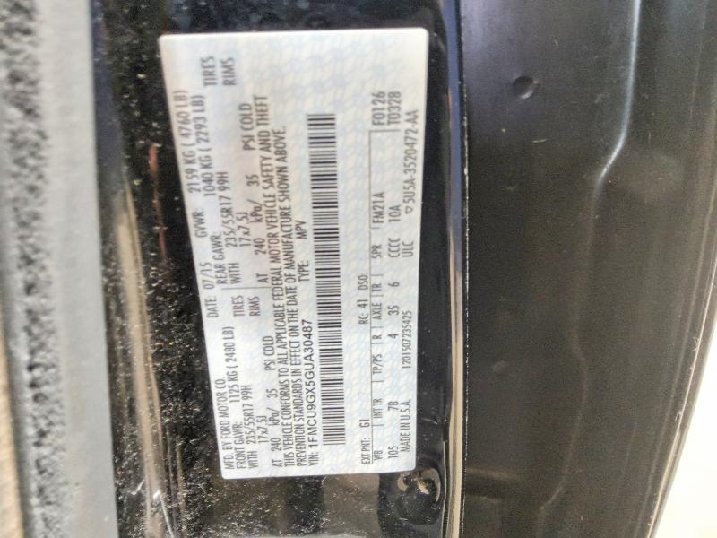 Aukcja sprzedaży 2016 Ford Escape, vin: 1FMCU9GX5GUA30487, numer aukcji: 57900906