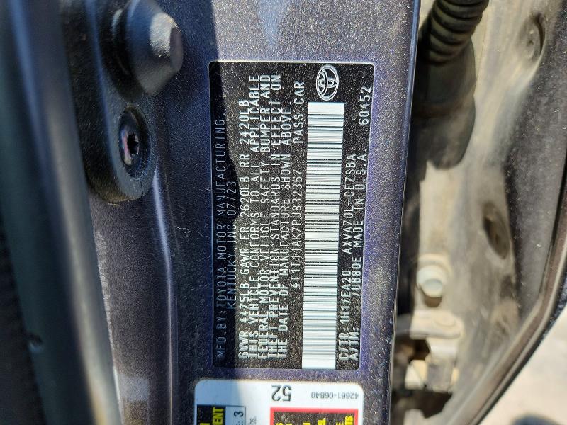 Продаж на аукціоні авто 2023 Toyota Camry, vin: 4T1T11AK7PU832367, номер лоту: 58631276