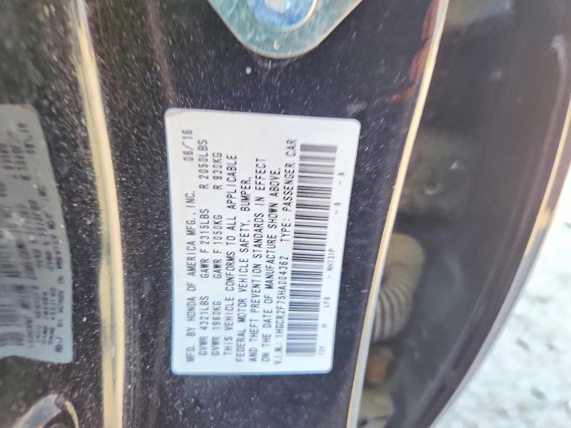 Продаж на аукціоні авто 2017 Honda Accord, vin: 1HGCR2F75HA004362, номер лоту: 56869806