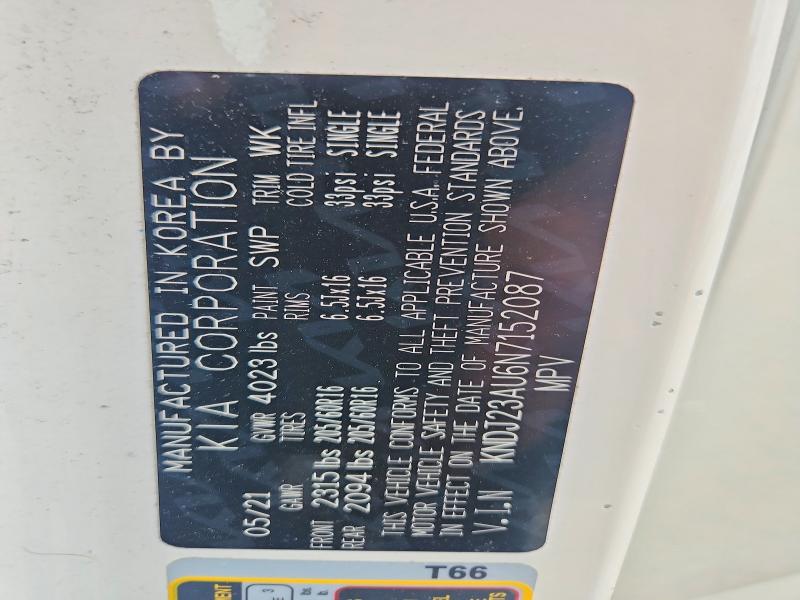 Aukcja sprzedaży 2022 Kia Soul, vin: KNDJ23AU6N7152087, numer aukcji: 57848906