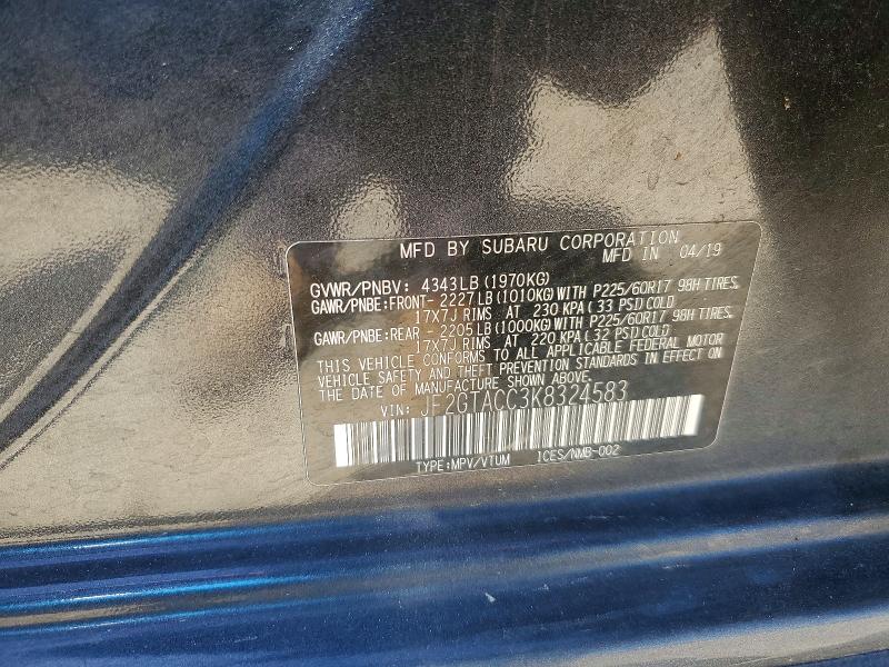 Продаж на аукціоні авто 2019 Subaru Crosstrek, vin: JF2GTACC3K8324583, номер лоту: 55639386
