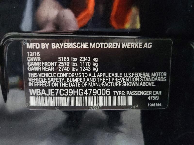 55790026 :رقم المزاد ، WBAJE7C39HG479006 vin ، 2017 Bmw 540 مزاد بيع