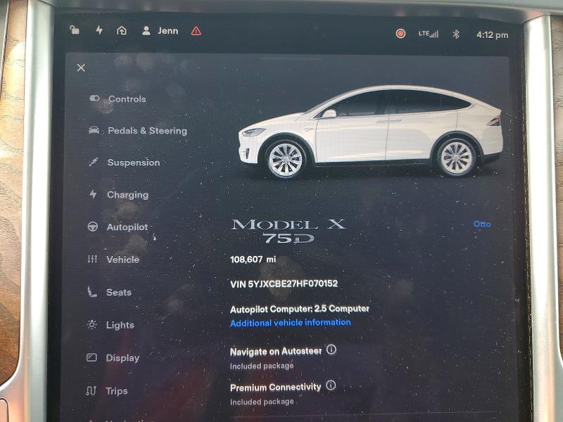 57017916 :رقم المزاد ، 5YJXCBE27HF070152 vin ، 2017 Tesla Model X مزاد بيع