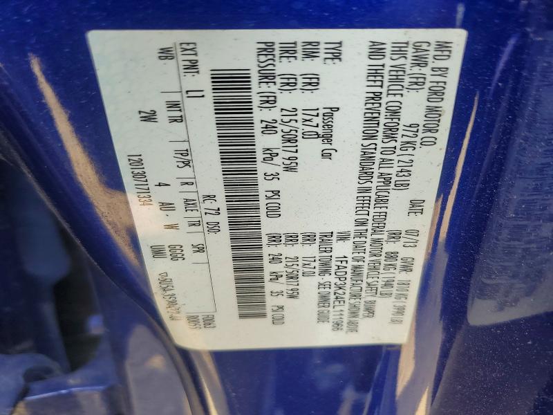 2014 Ford Focus მანქანა იყიდება აუქციონზე, vin: 1FADP3K24EL111966, აუქციონის ნომერი: 58482706