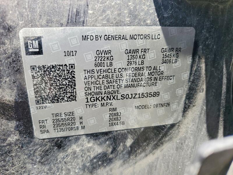 2018 Gmc Acadia მანქანა იყიდება აუქციონზე, vin: 1GKKNXLS0JZ153589, აუქციონის ნომერი: 56290236