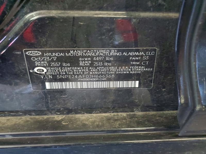 2018 Hyundai Sonata მანქანა იყიდება აუქციონზე, vin: 5NPE24AF0JH666368, აუქციონის ნომერი: 55876356