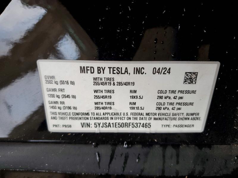 Aukcja sprzedaży 2024 Tesla Model S, vin: 5YJSA1E50RF537465, numer aukcji: 56412106