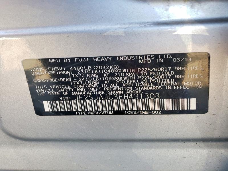 Aukcja sprzedaży 2014 Subaru Forester, vin: JF2SJAJC3EH431303, numer aukcji: 58086906