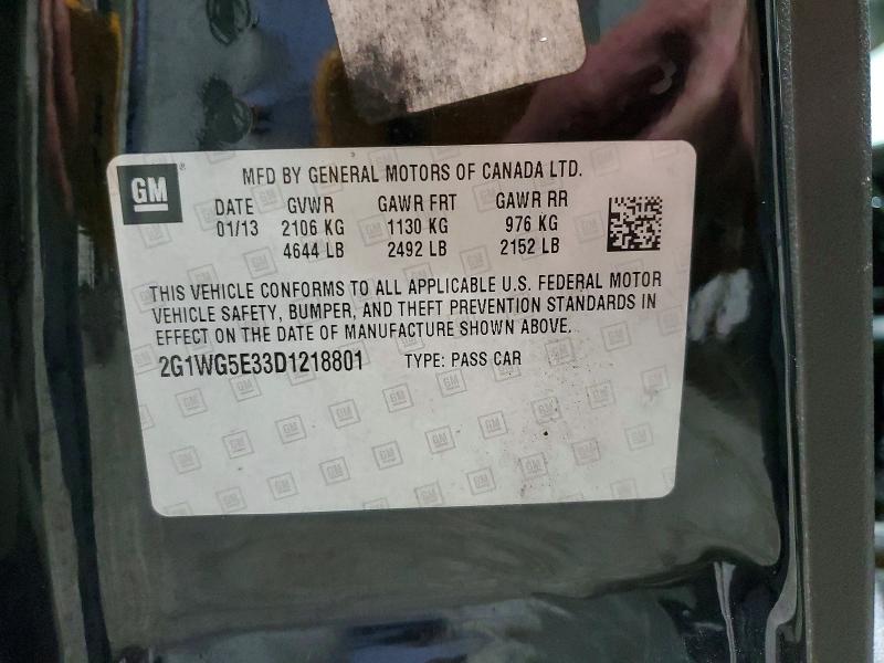 58162206 :رقم المزاد ، 2G1WG5E33D1218801 vin ، 2013 Chevrolet Impala مزاد بيع