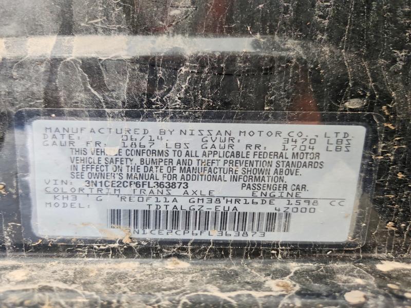 59177096 :رقم المزاد ، 3N1CE2CP6FL363873 vin ، 2015 Nissan Versa Note مزاد بيع