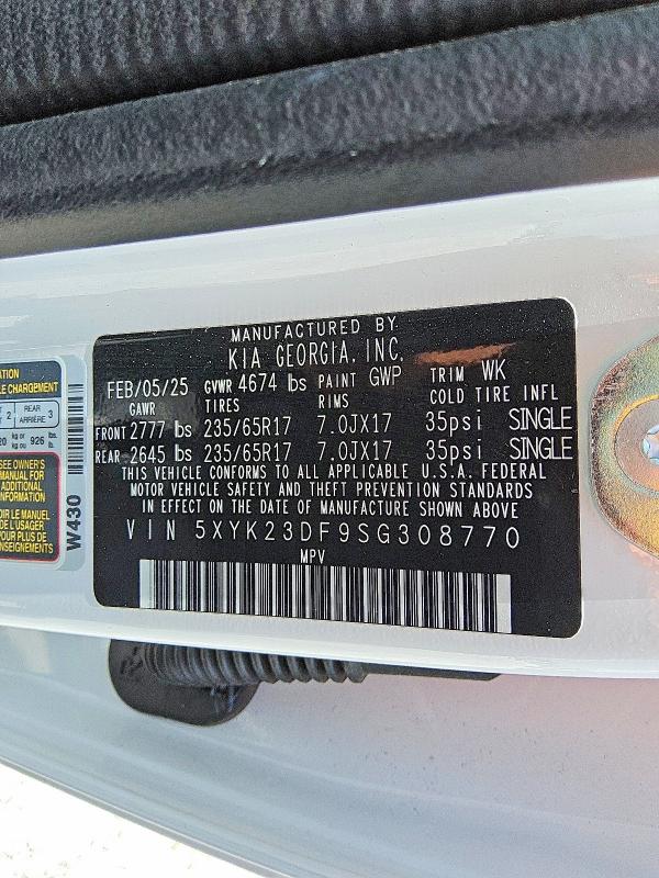 Aukcja sprzedaży 2025 Kia Sportage, vin: 5XYK23DF9SG308770, numer aukcji: 55879176