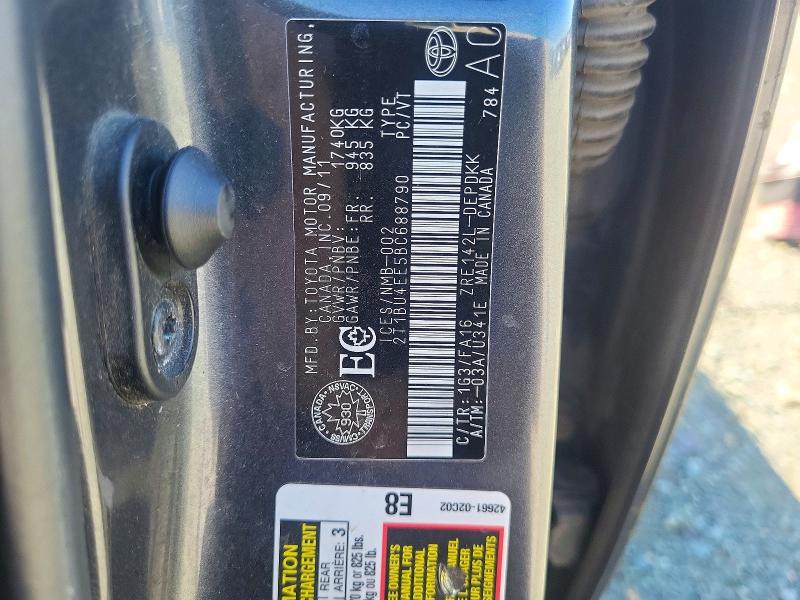 57485986 :رقم المزاد ، 2T1BU4EE5BC688790 vin ، 2011 Toyota Corolla مزاد بيع