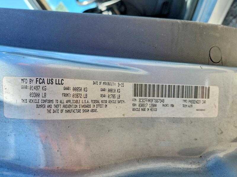 Aukcja sprzedaży 2015 Fiat 500, vin: 3C3CFFAR3FT667348, numer aukcji: 58764396