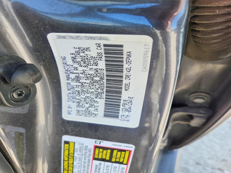55872356 :رقم المزاد ، 5YFBU4EE6CP063316 vin ، 2012 Toyota Corolla مزاد بيع
