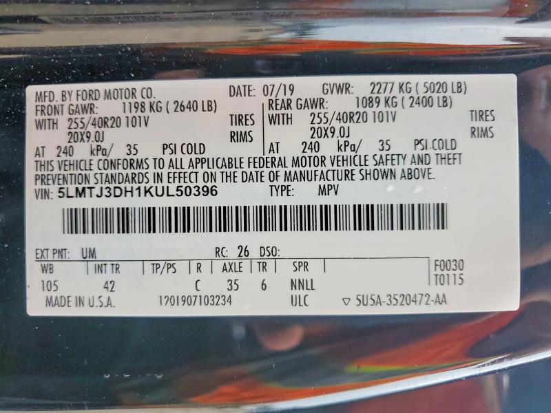 2019 Lincoln Mkc მანქანა იყიდება აუქციონზე, vin: 5LMTJ3DH1KUL50396, აუქციონის ნომერი: 57373826